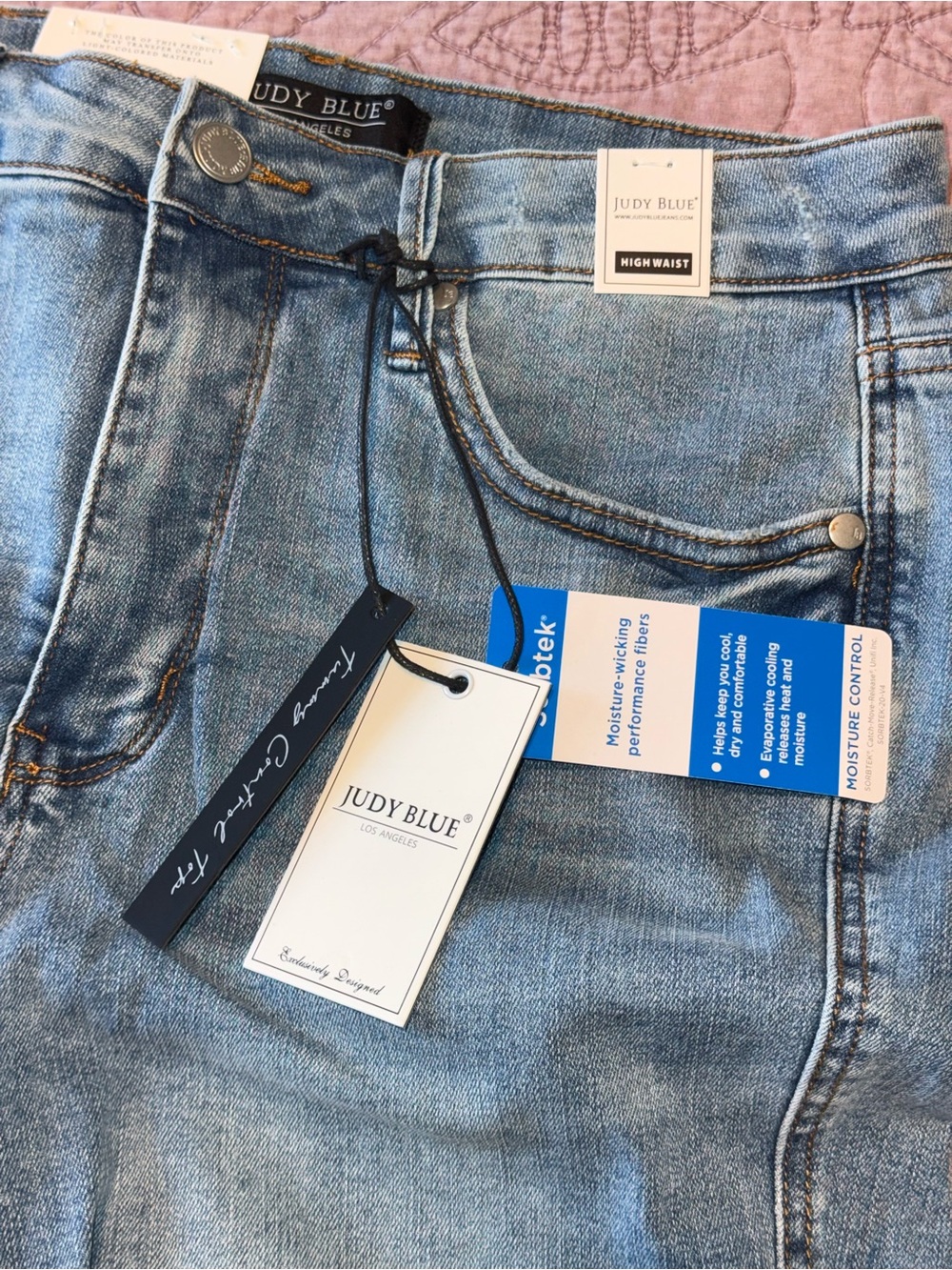 Judy Blue Light Wash High-Rise Rolled Hem Denim Shorts - Picture 7 of 13